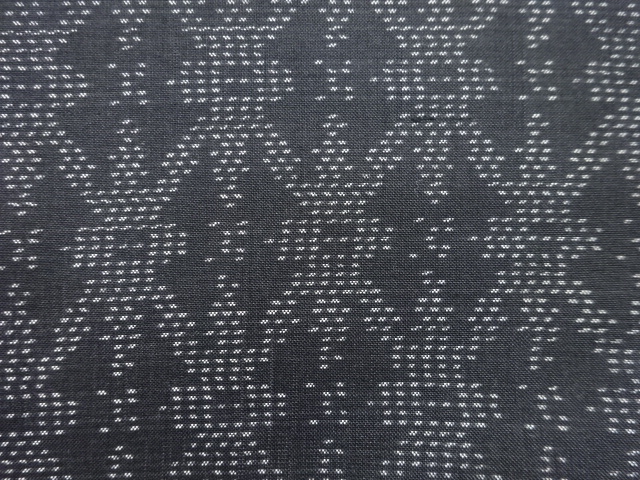 JAPANESE KIMONO / ANTIQUE KIMONO / DORO OSHIMA TSUMUGI / WOVEN GEOMETRIC